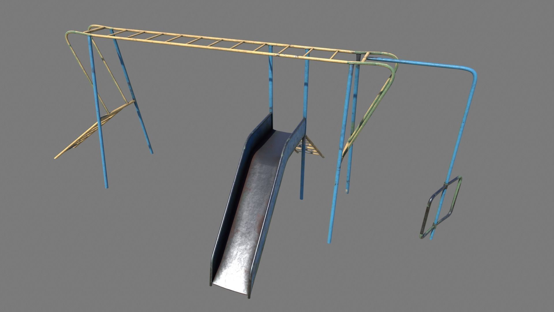 Old Climber with Slide Low-poly 3D model_1