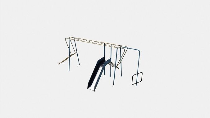 Old Climber with Slide Low-poly 3D model