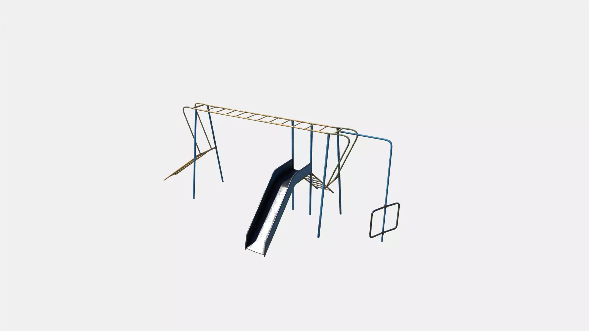 Old Climber with Slide Low-poly 3D model_0