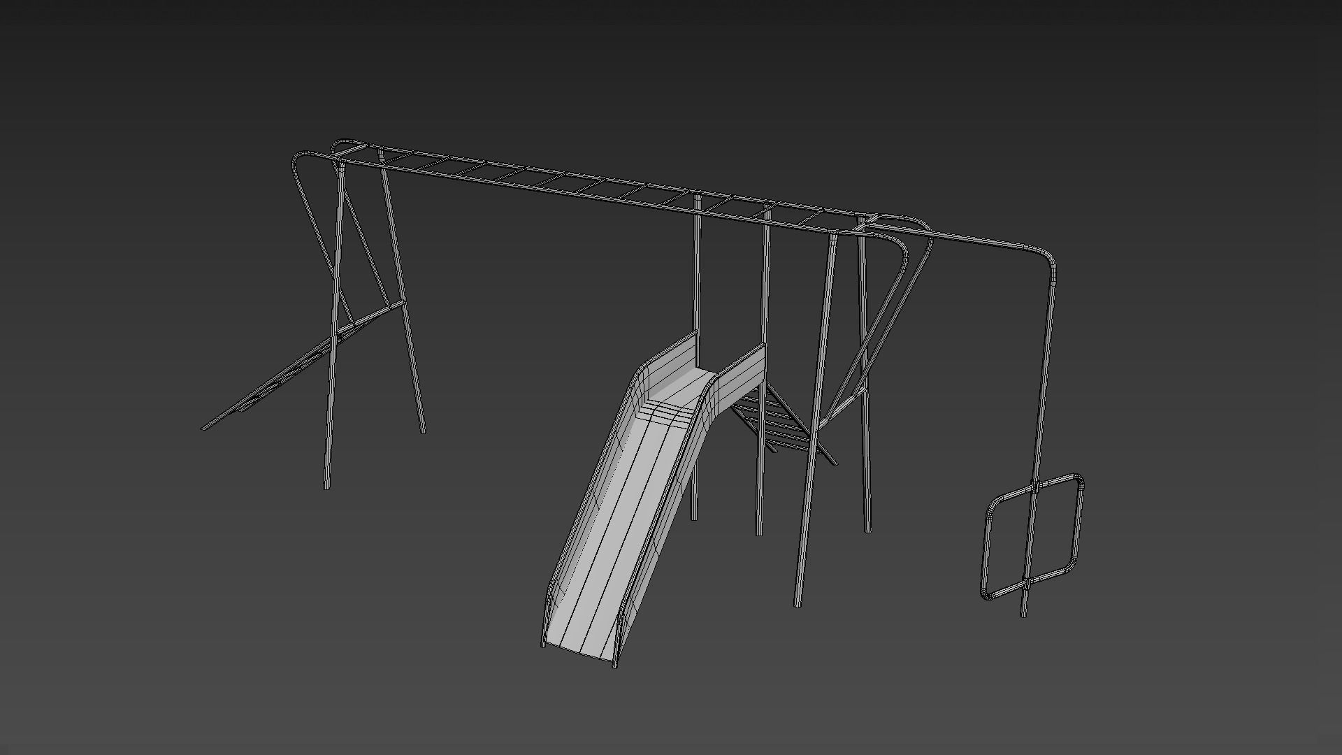 Old Climber with Slide Low-poly 3D model_7