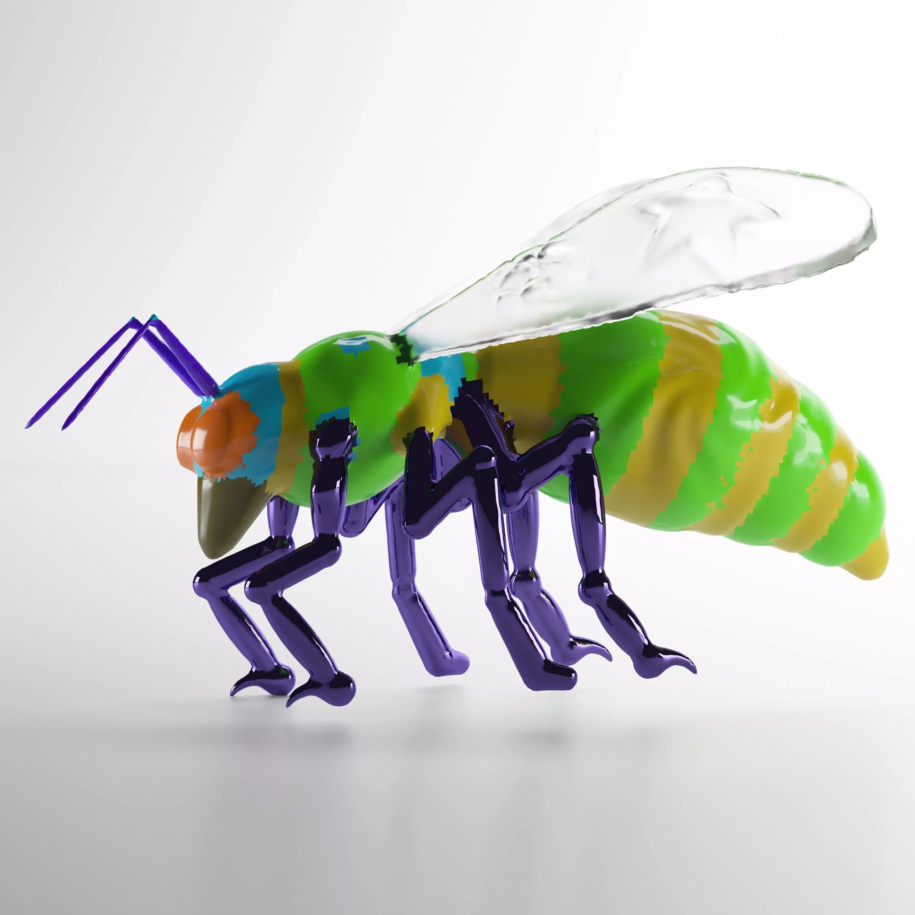 bee cartoon 3D model_0