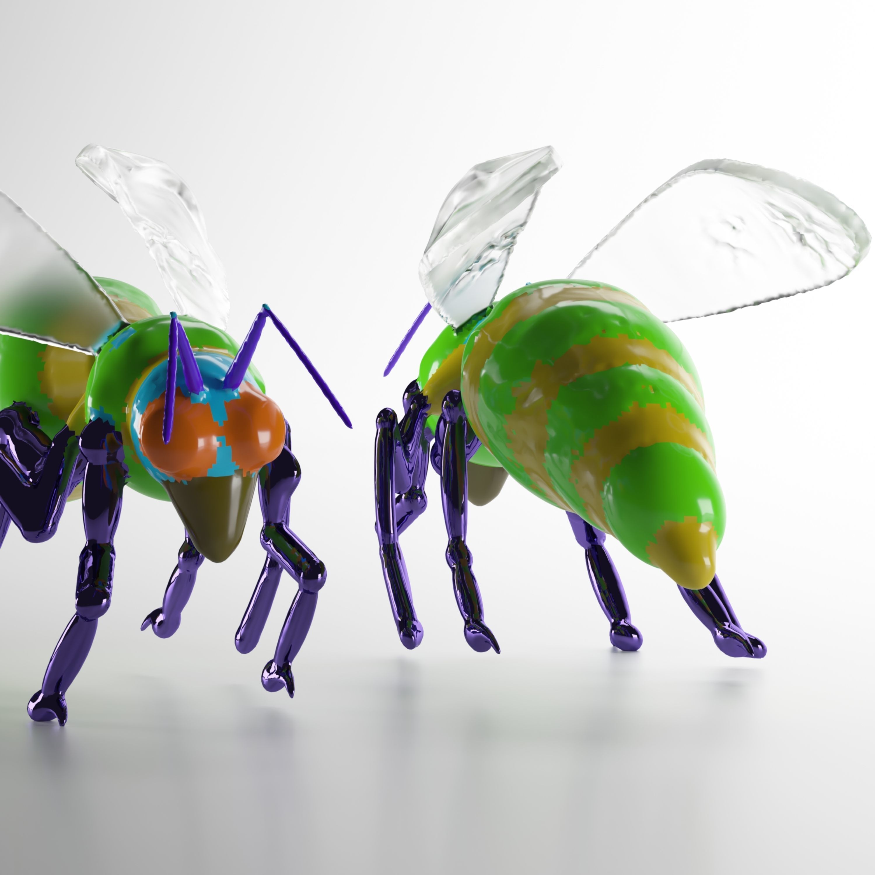 bee cartoon 3D model_1