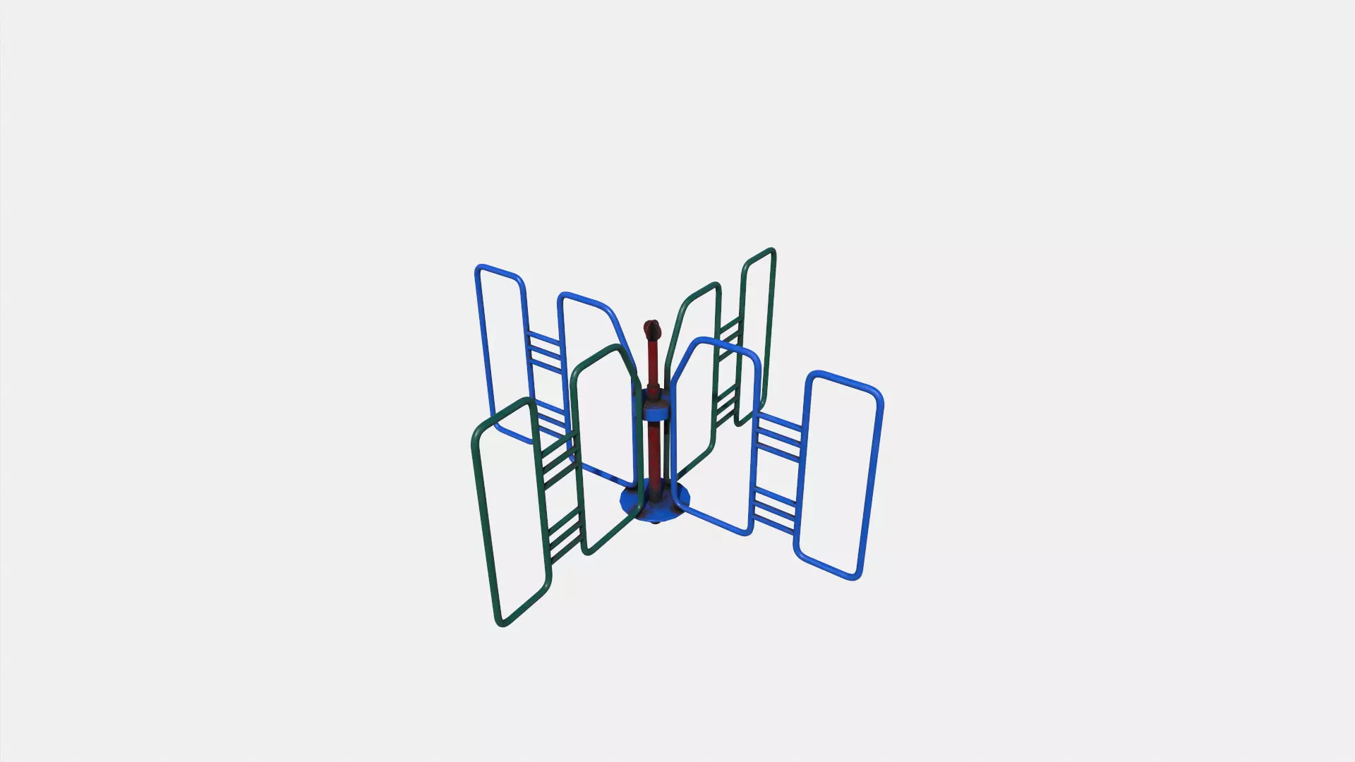 Old Merry Go Round Low-poly 3D model_0