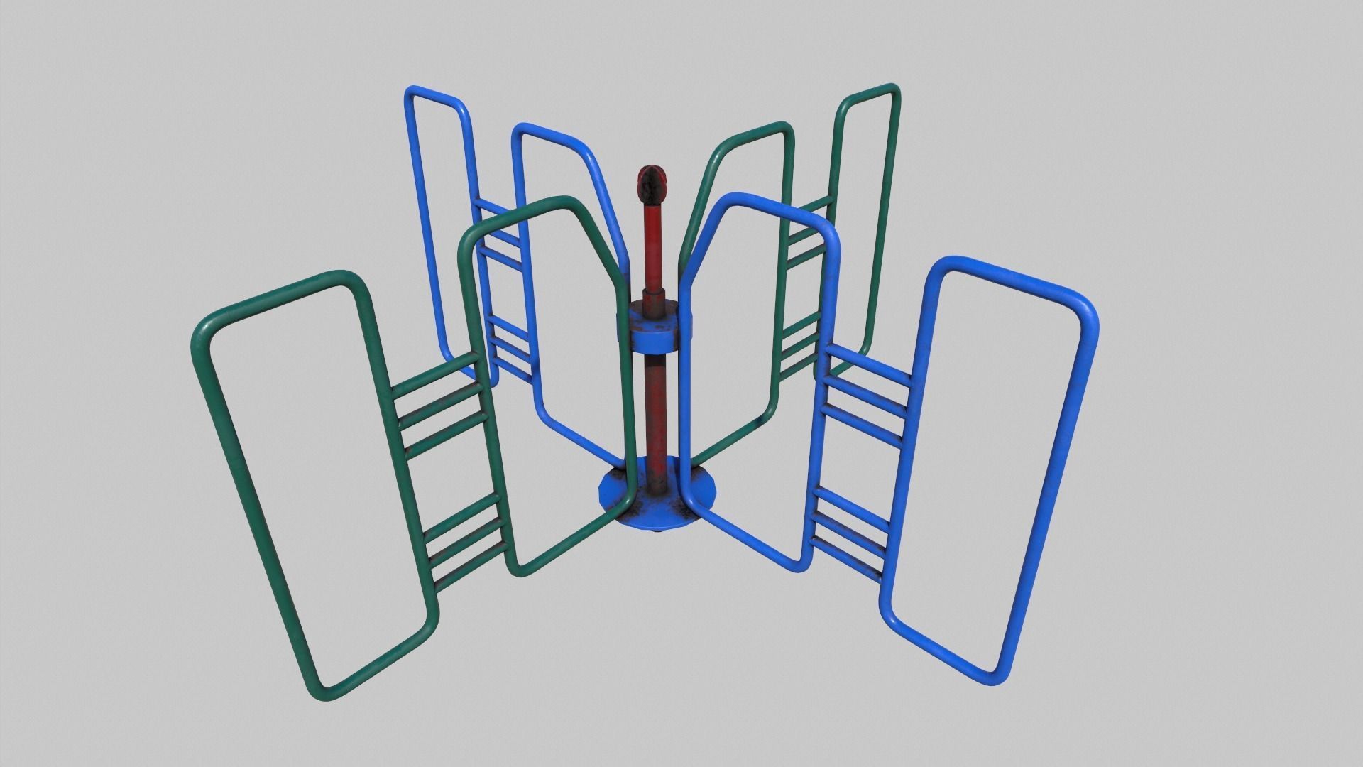 Old Merry Go Round Low-poly 3D model_1