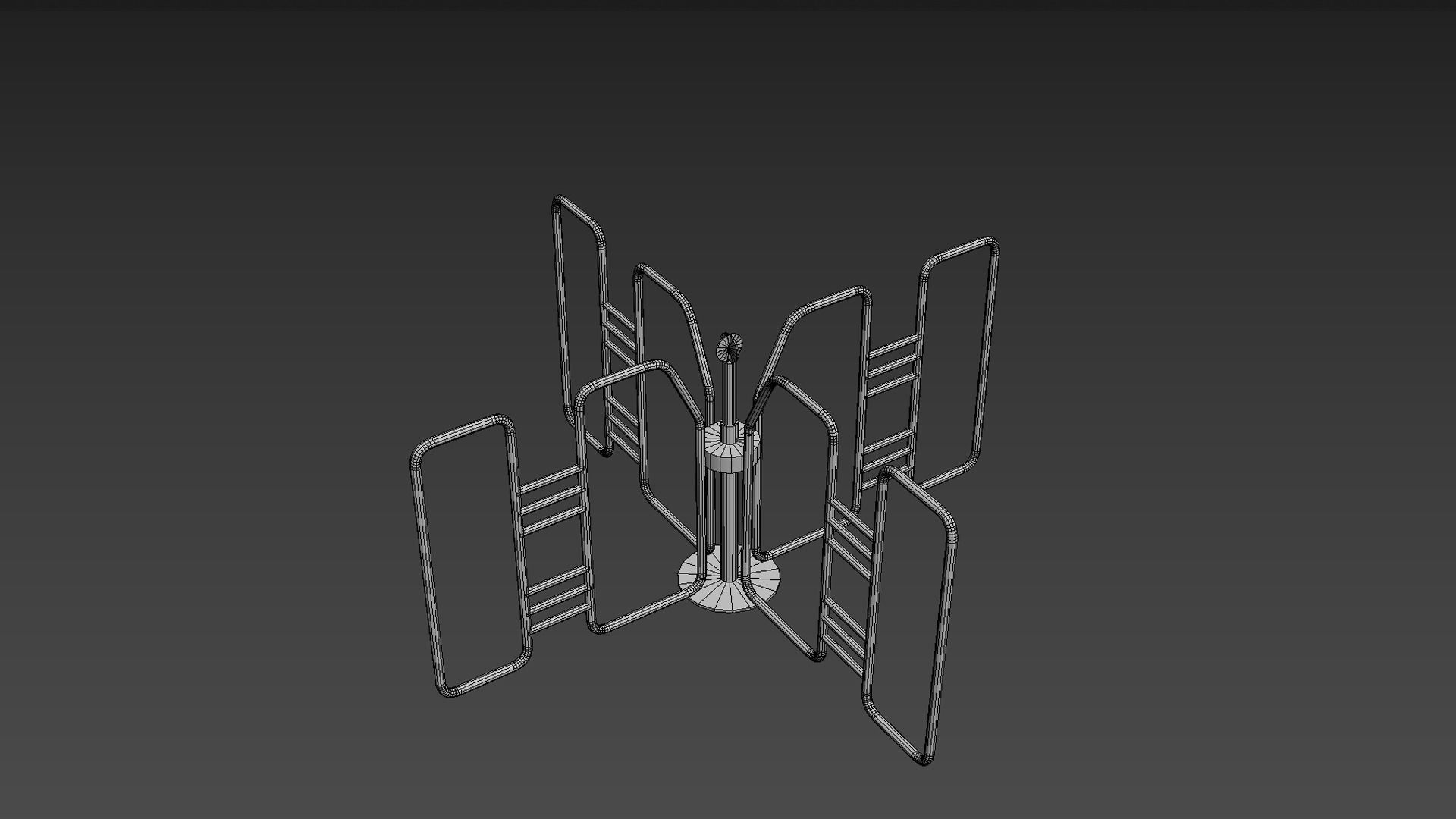 Old Merry Go Round Low-poly 3D model_6