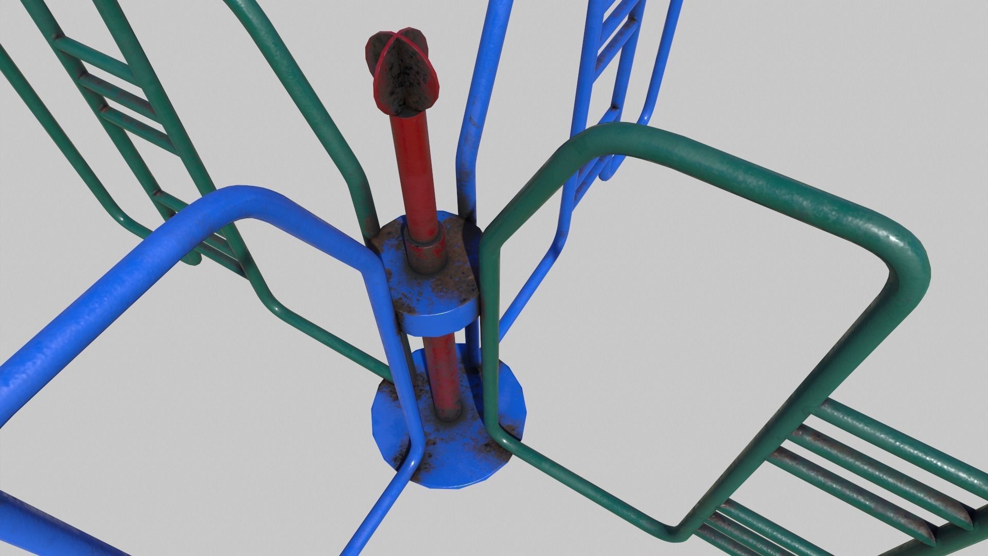 Old Merry Go Round Low-poly 3D model_4