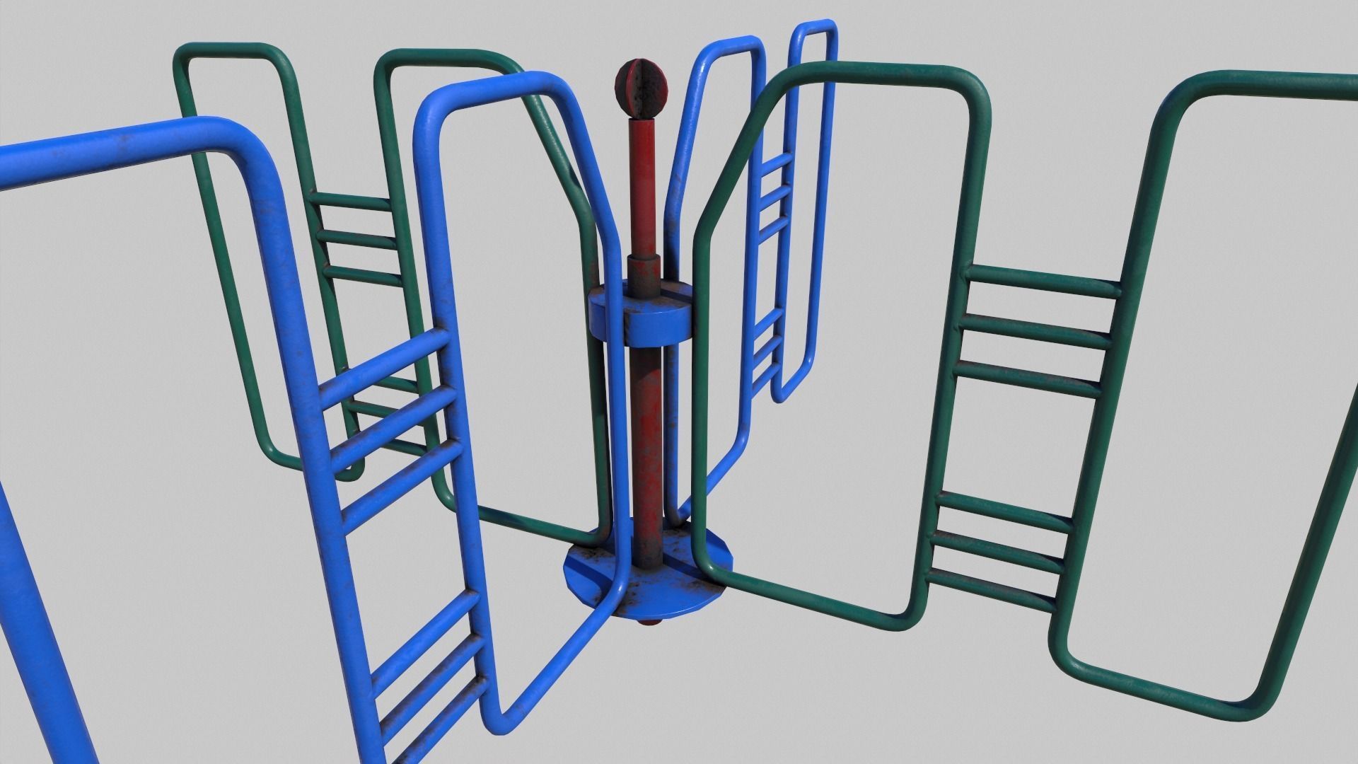 Old Merry Go Round Low-poly 3D model_5