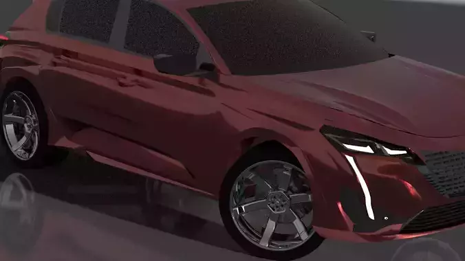 Peugeot 308 hybrid 3D MODEL  ONLY SURFACING