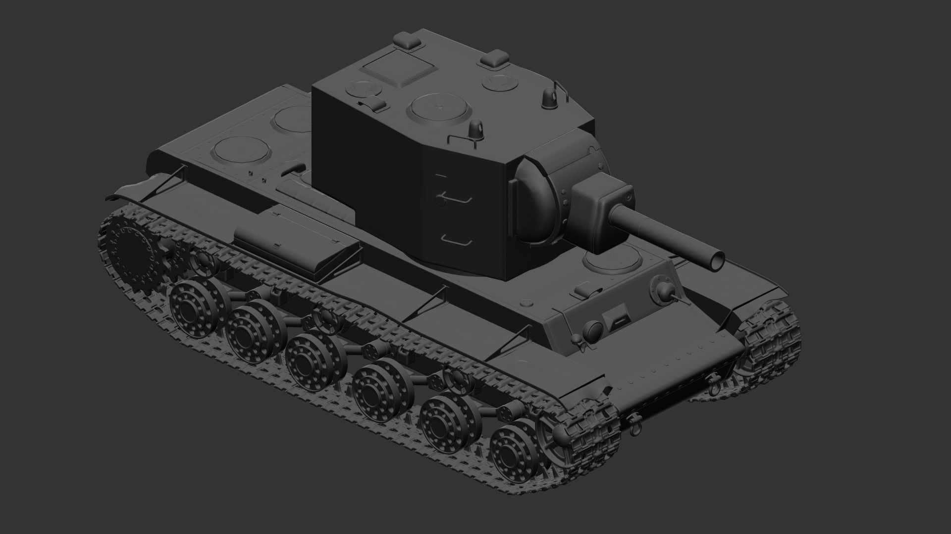 KV-2 tank 3D model_4