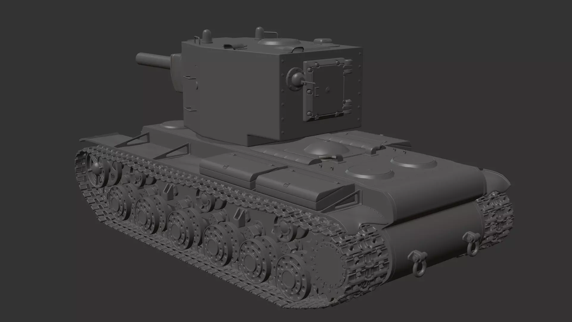 KV-2 tank 3D model_0