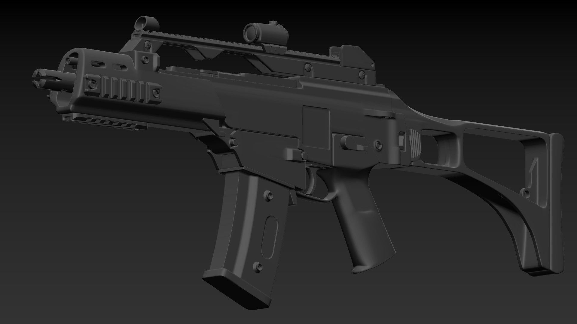 G36C high poly gun 3D model_1
