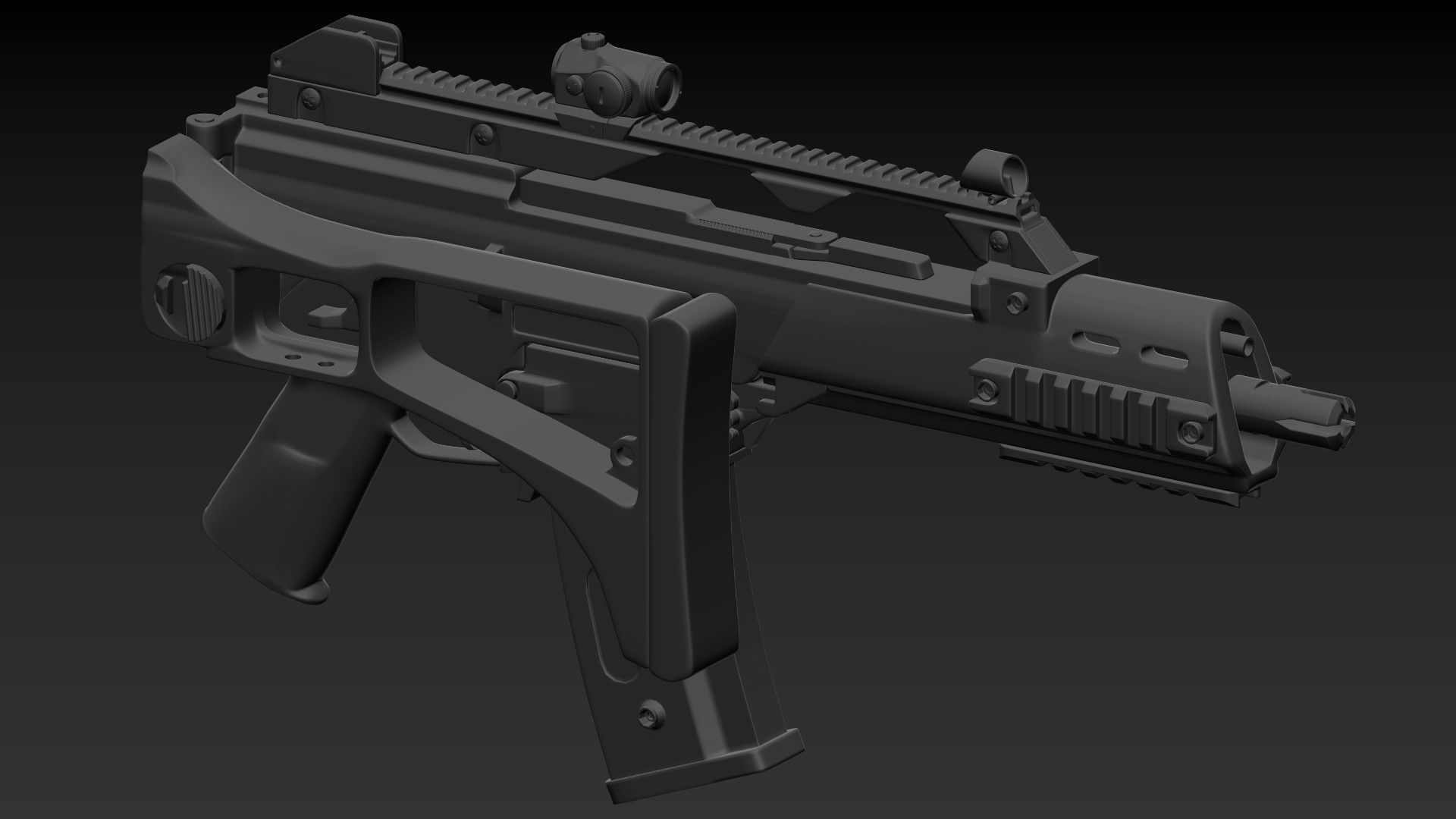 G36C high poly gun 3D model_2