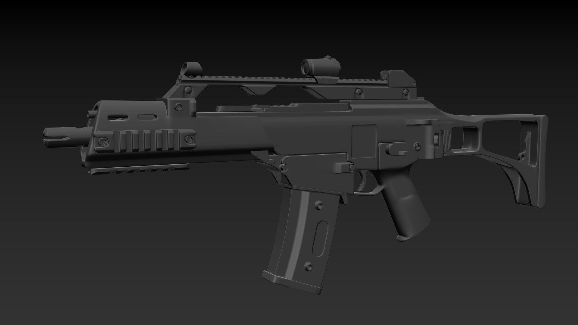 G36C high poly gun 3D model_3