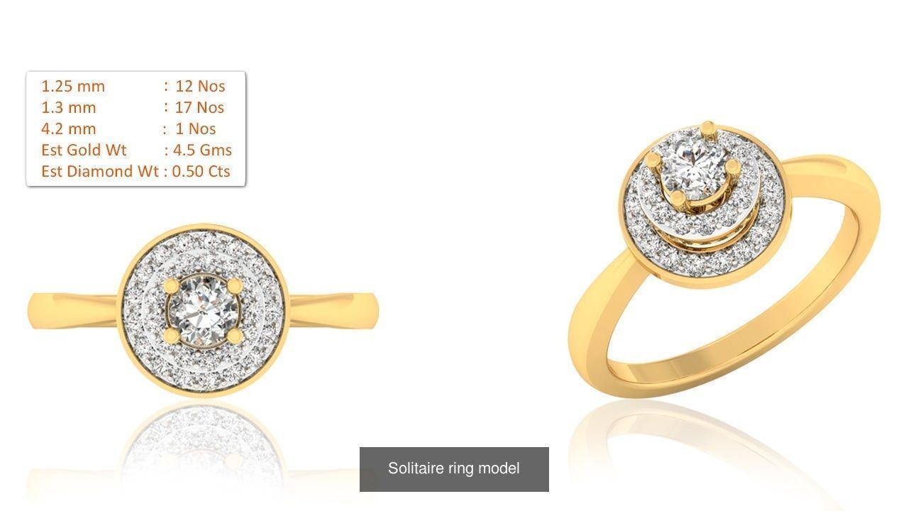33 Solitaire ring models  3D Model Collection_27