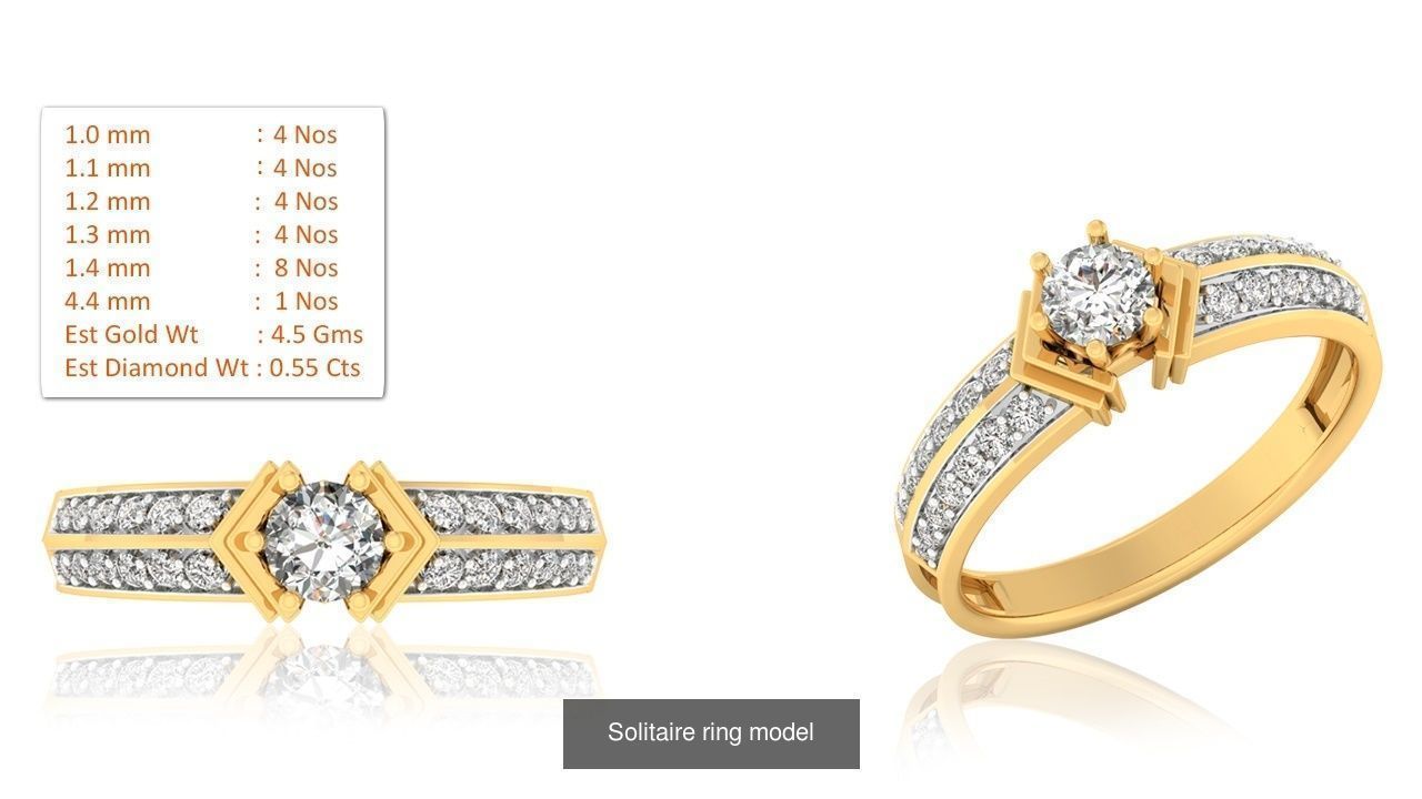 33 Solitaire ring models  3D Model Collection_9