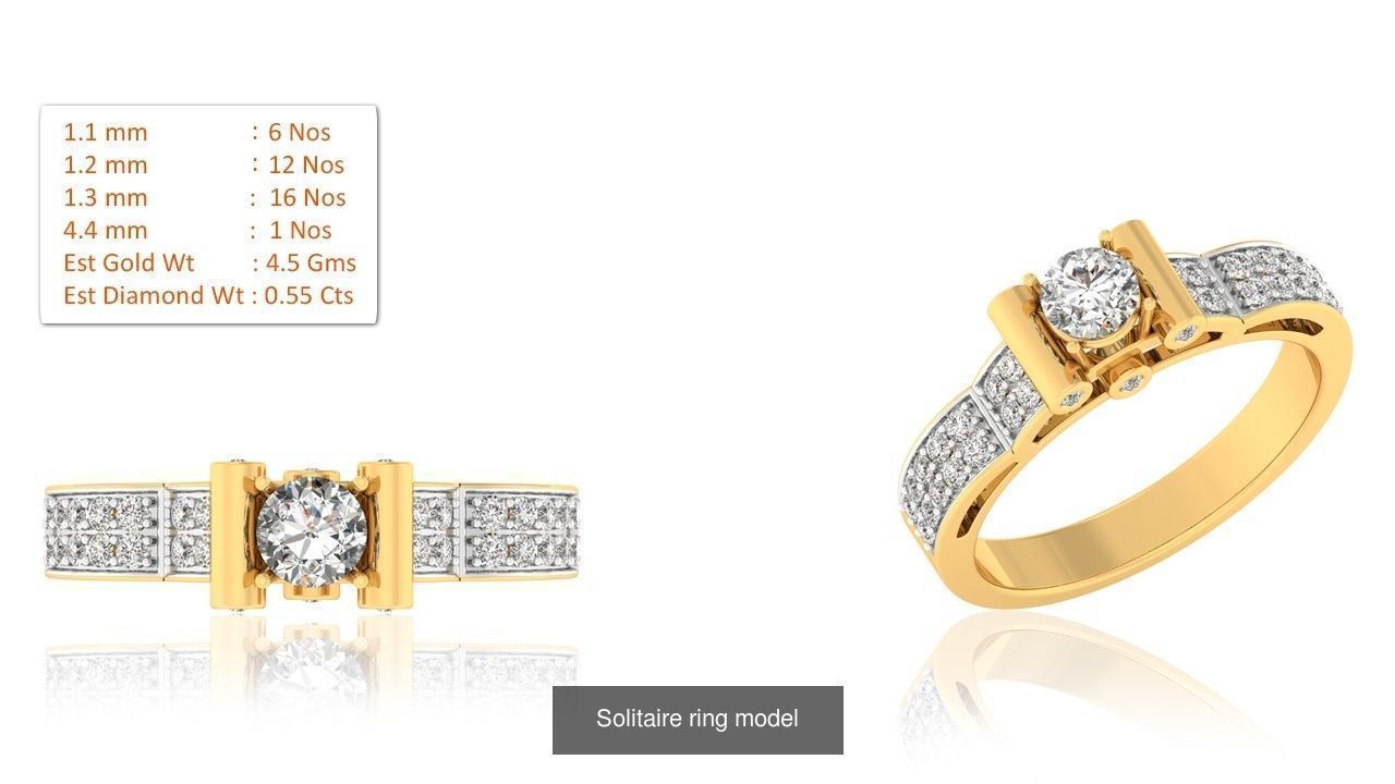 33 Solitaire ring models  3D Model Collection_15
