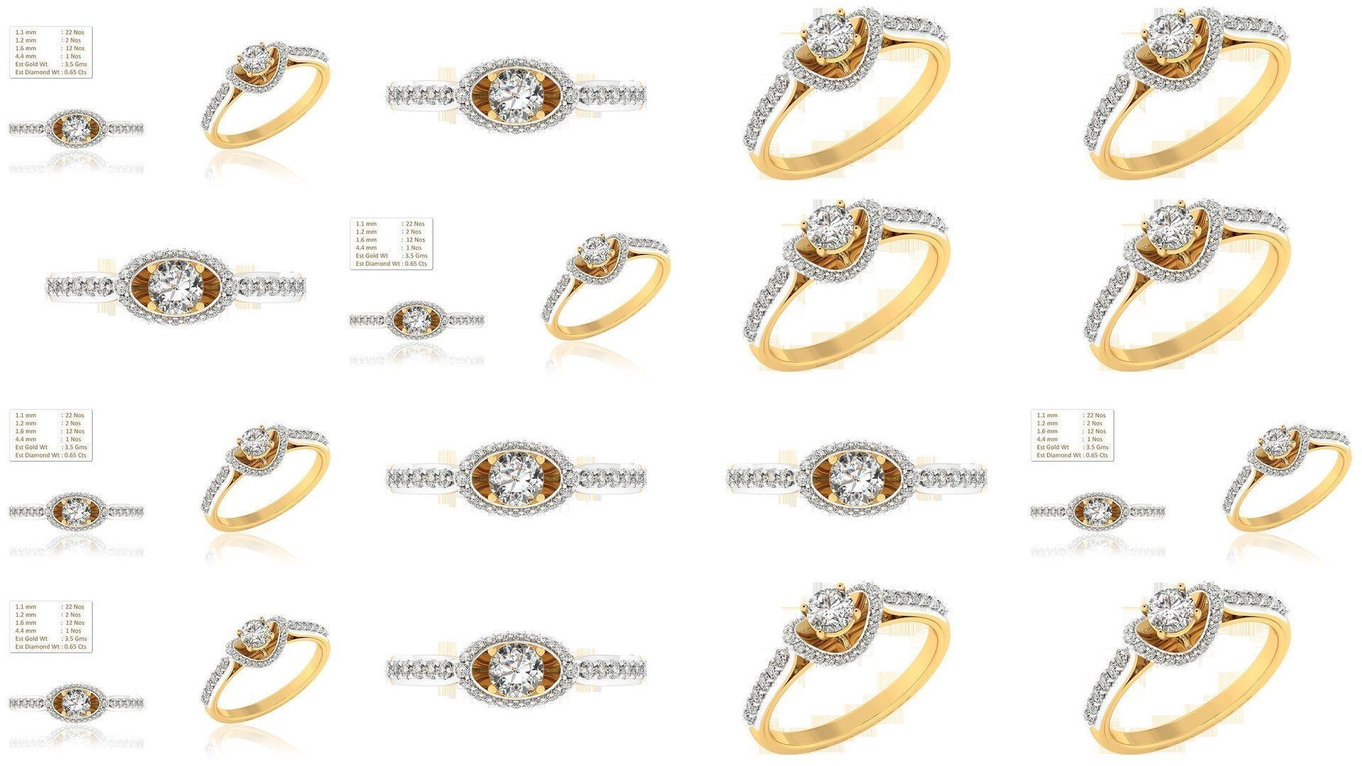 33 Solitaire ring models  3D Model Collection_3