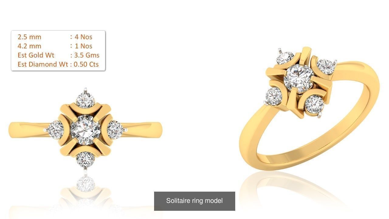 33 Solitaire ring models  3D Model Collection_26