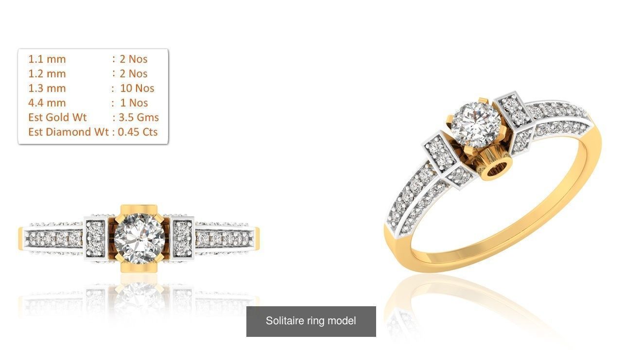 33 Solitaire ring models  3D Model Collection_35