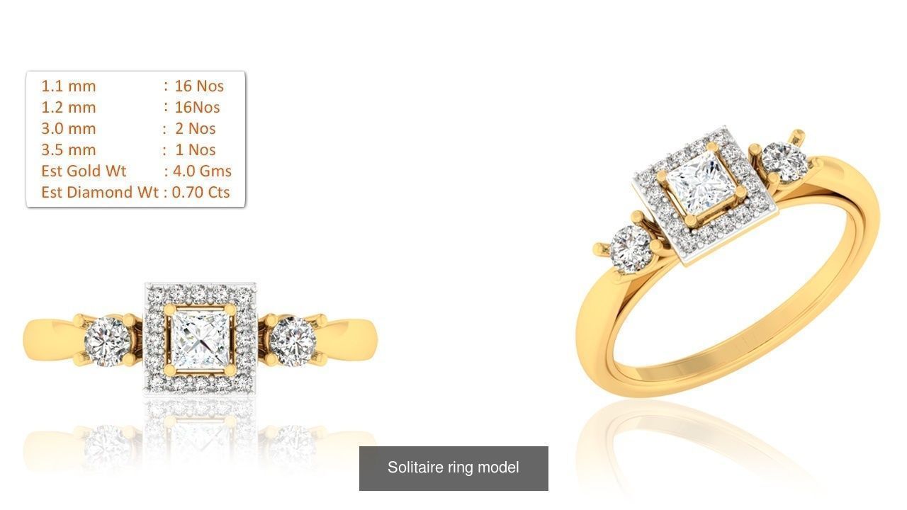 33 Solitaire ring models  3D Model Collection_31
