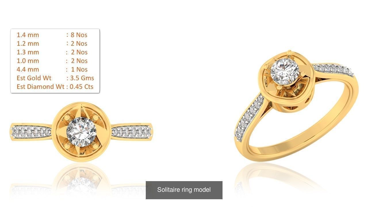 33 Solitaire ring models  3D Model Collection_23