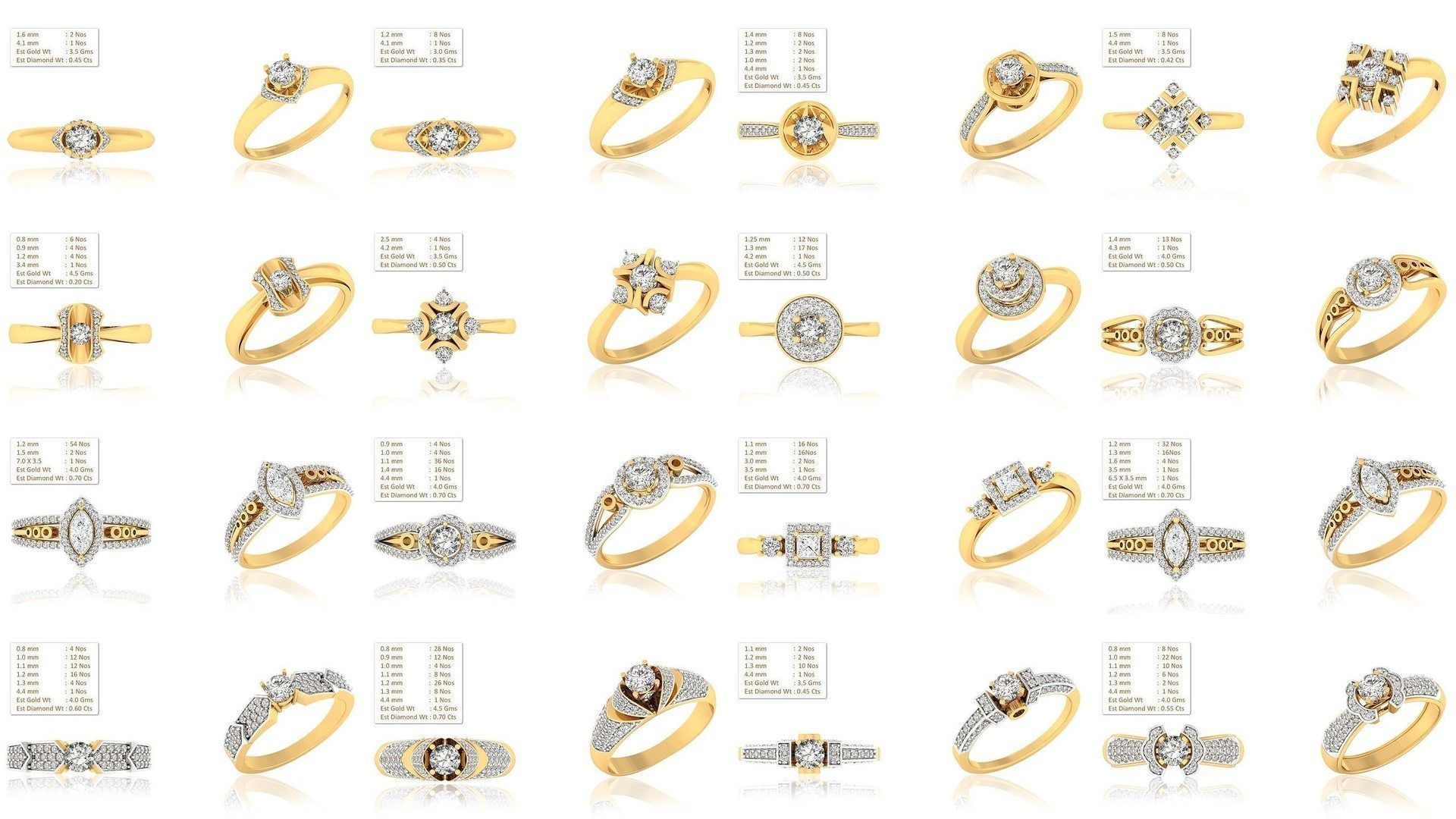 33 Solitaire ring models  3D Model Collection_1