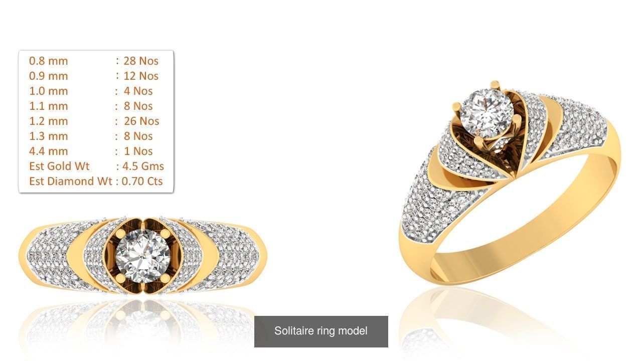 33 Solitaire ring models  3D Model Collection_34