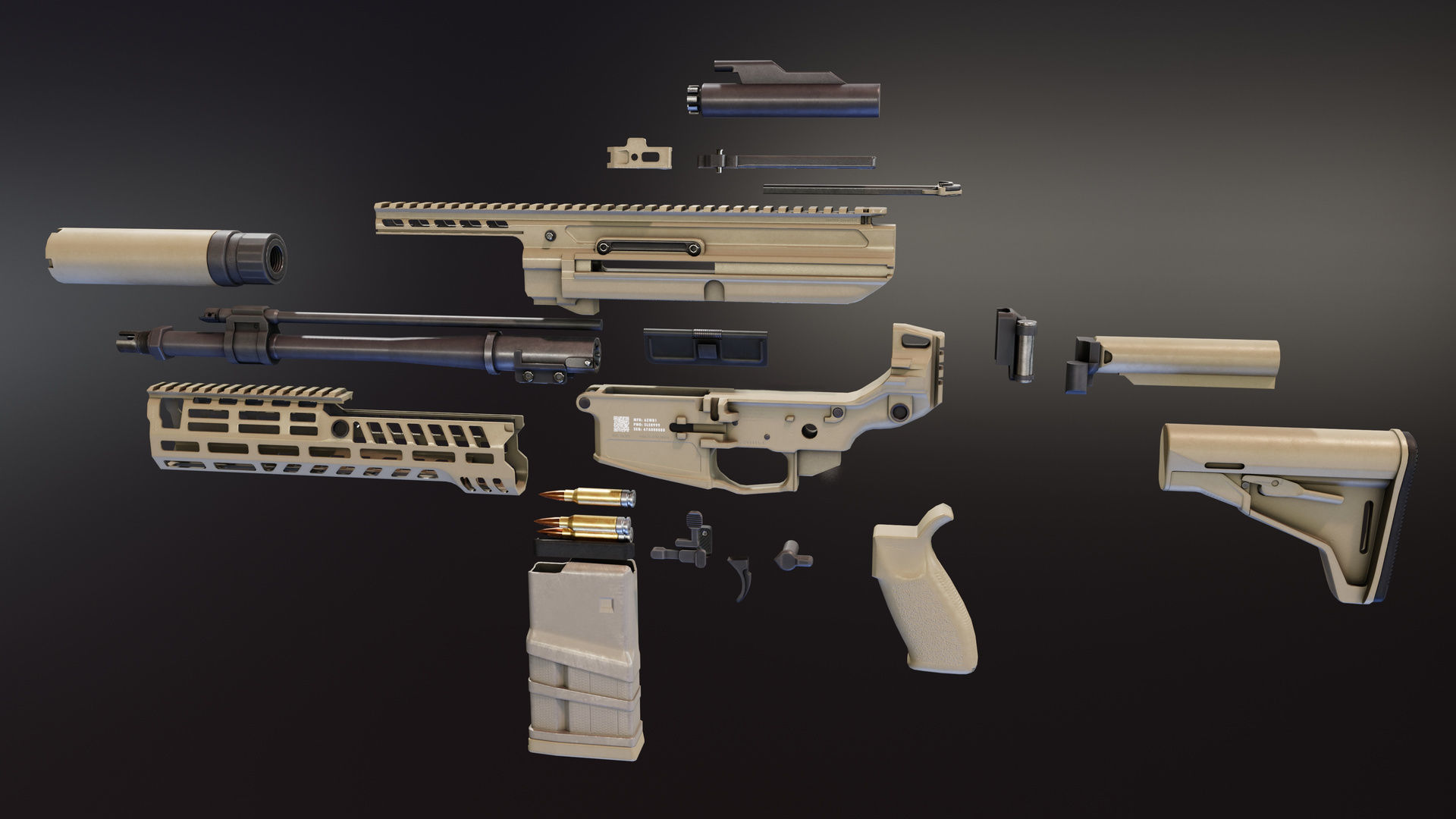 SIG Sauer MCX Spear Low-poly 3D model_1