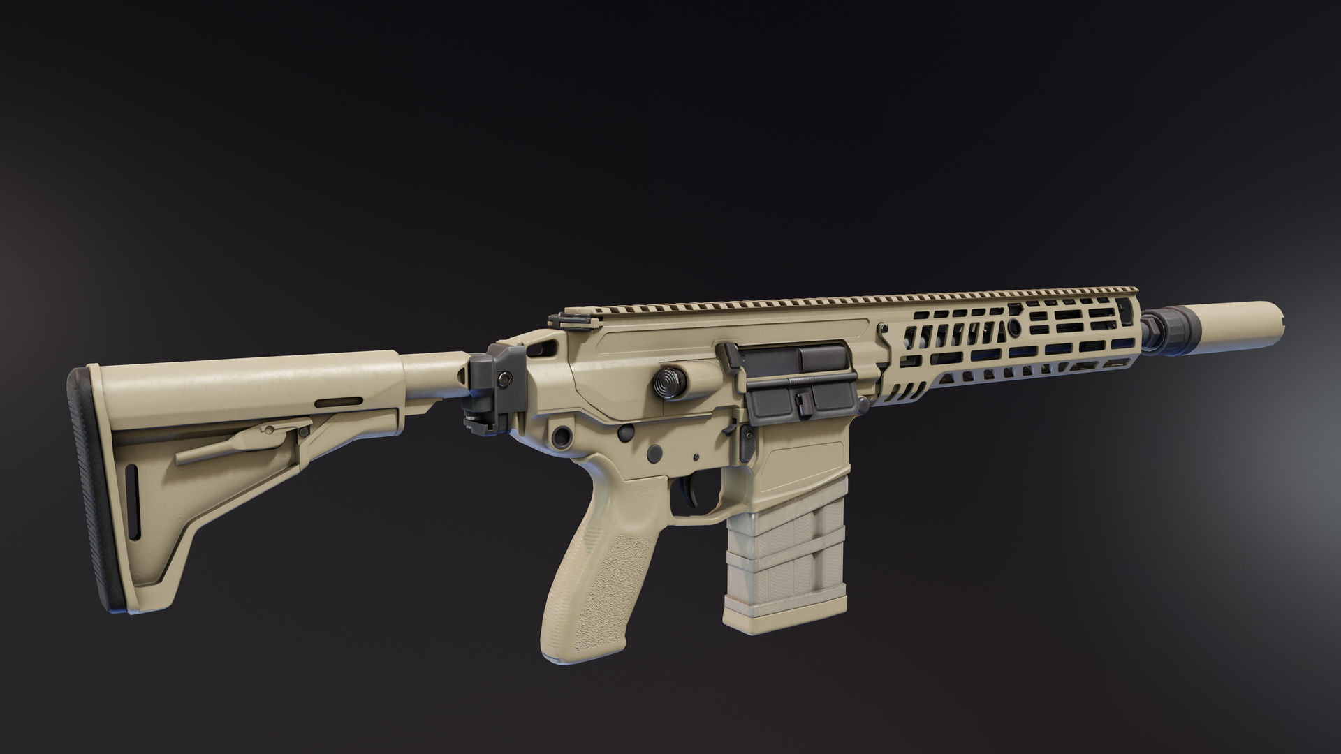 SIG Sauer MCX Spear Low-poly 3D model_5