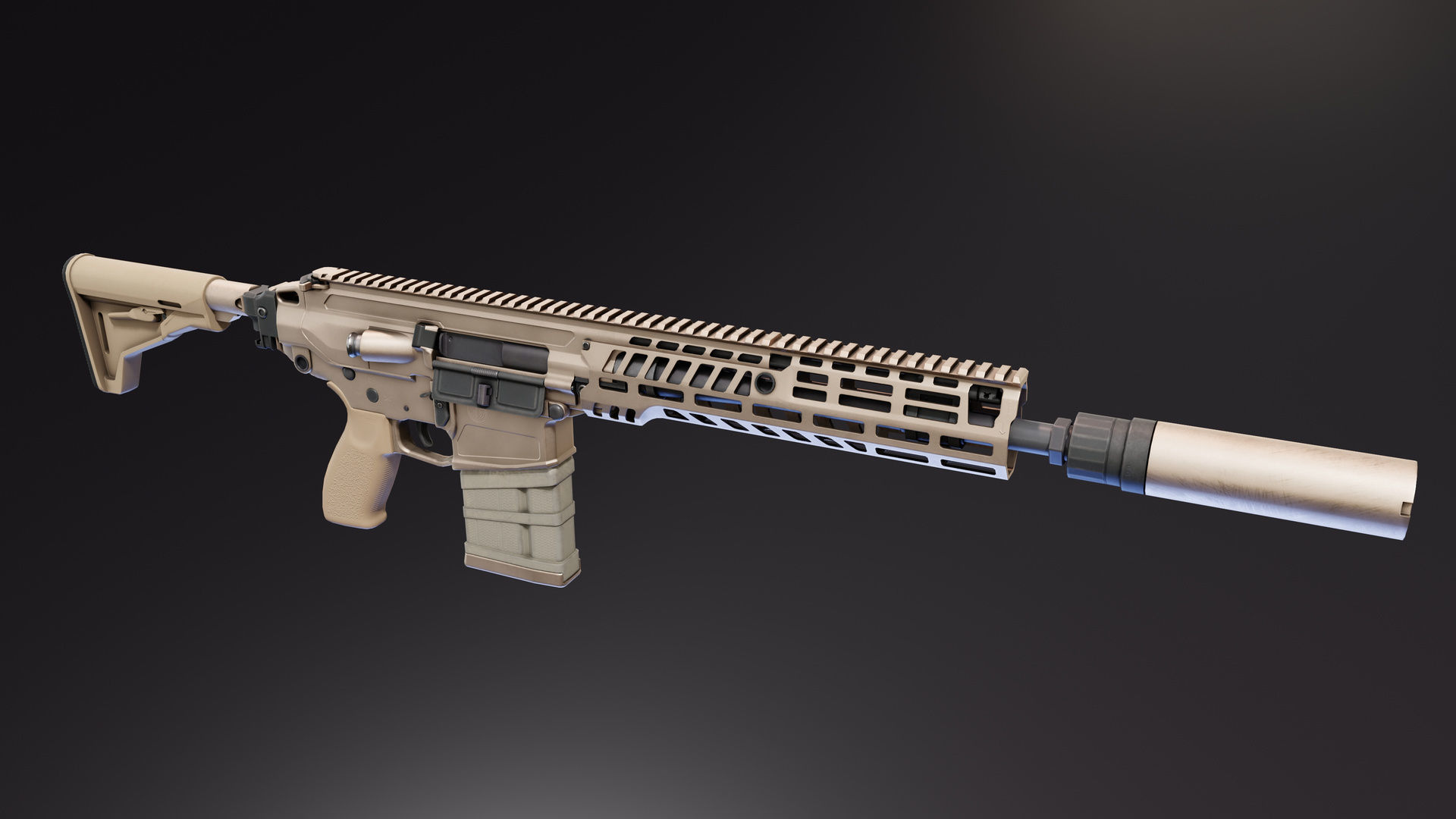SIG Sauer MCX Spear Low-poly 3D model_3