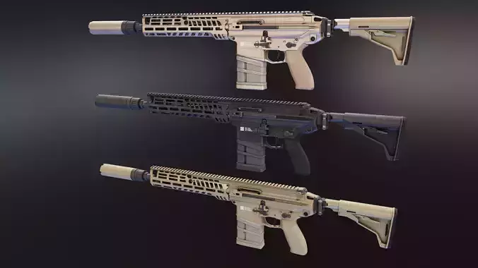 SIG Sauer MCX Spear Low-poly 3D model