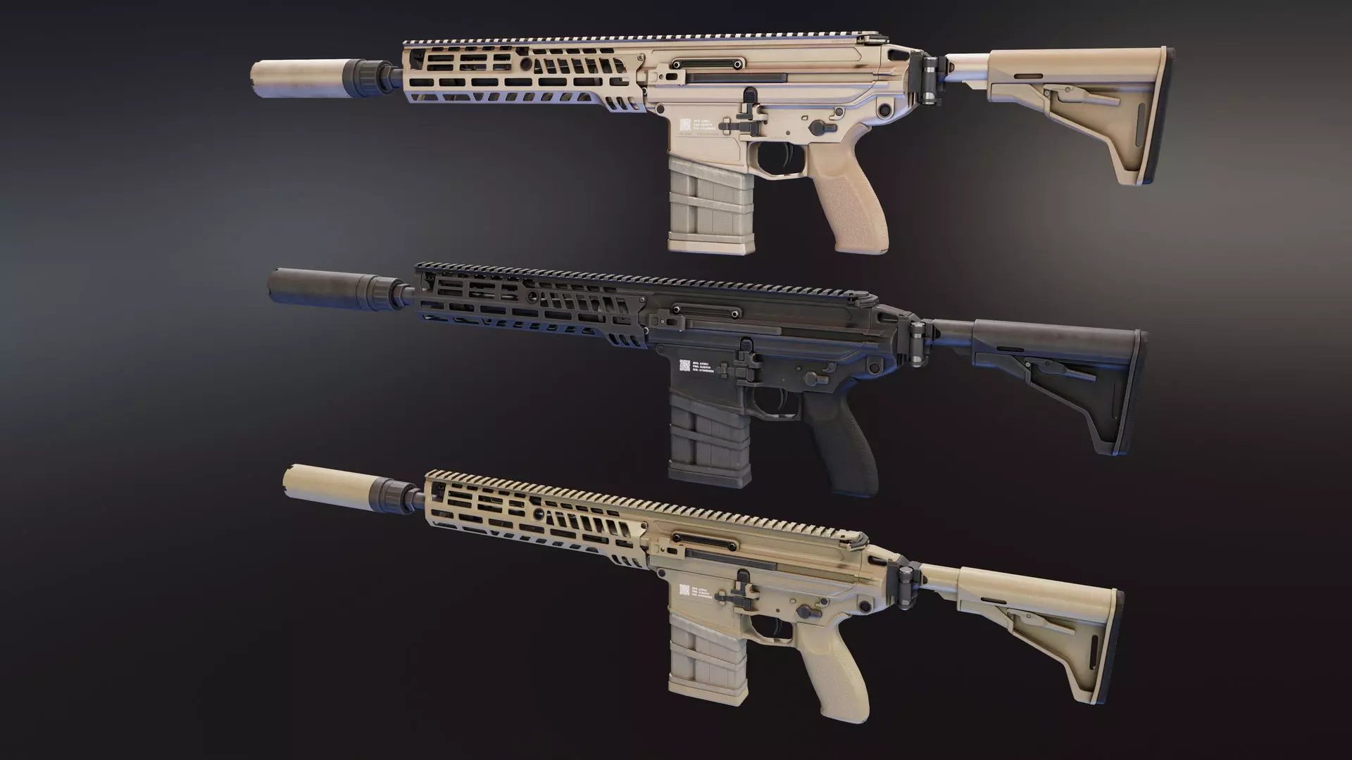 SIG Sauer MCX Spear Low-poly 3D model_0