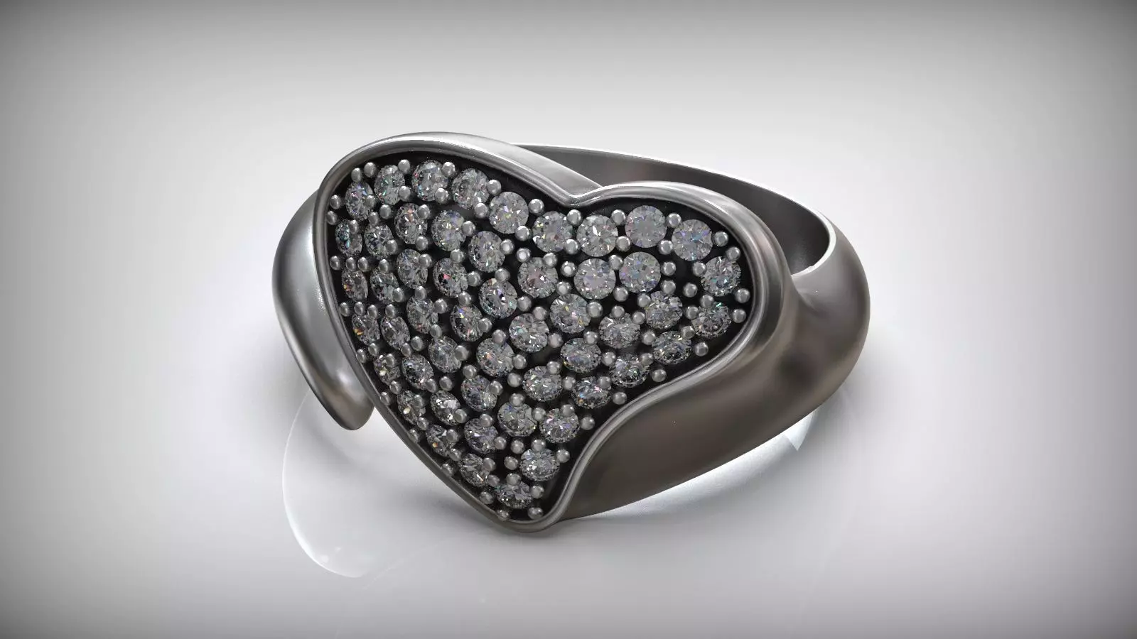 Heart Adjustable Open Ring Free 3D print model