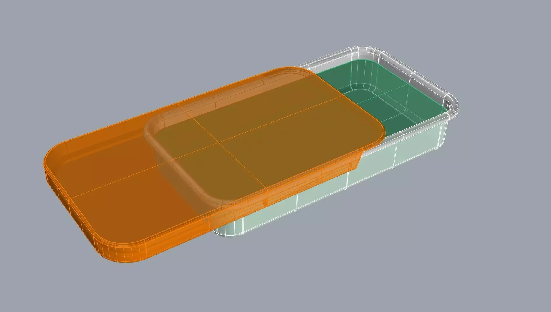 Sliding small rectangle bowl bottle 3D print model