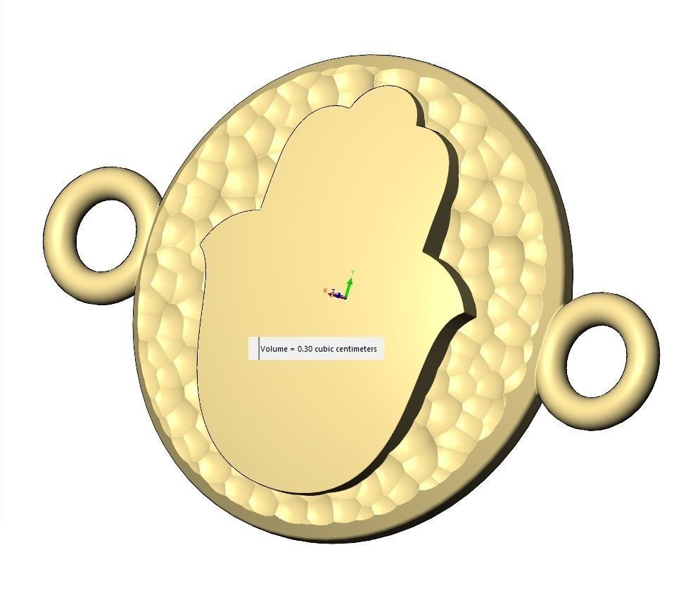 Hand of Fatima hammered texture coin pendant and charm  3D print model_11