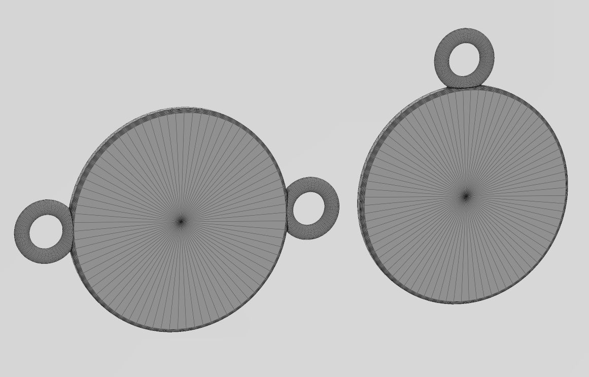 Hand of Fatima hammered texture coin pendant and charm  3D print model_14