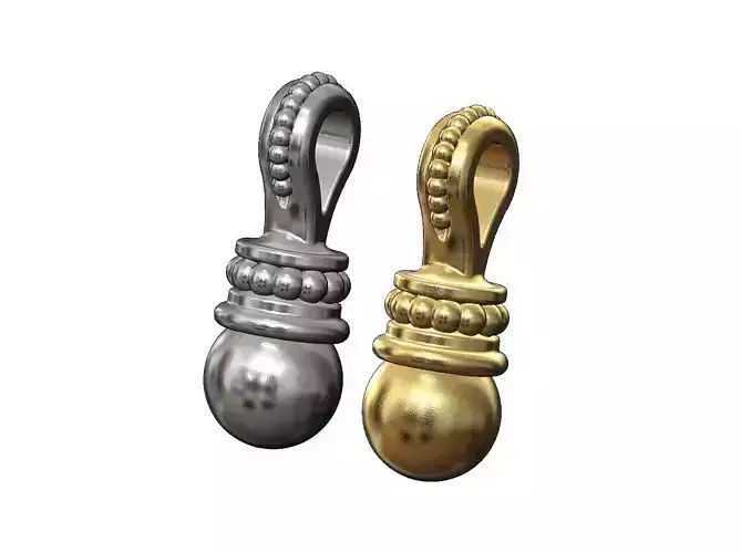 Beaded gold ball pendant and charm 