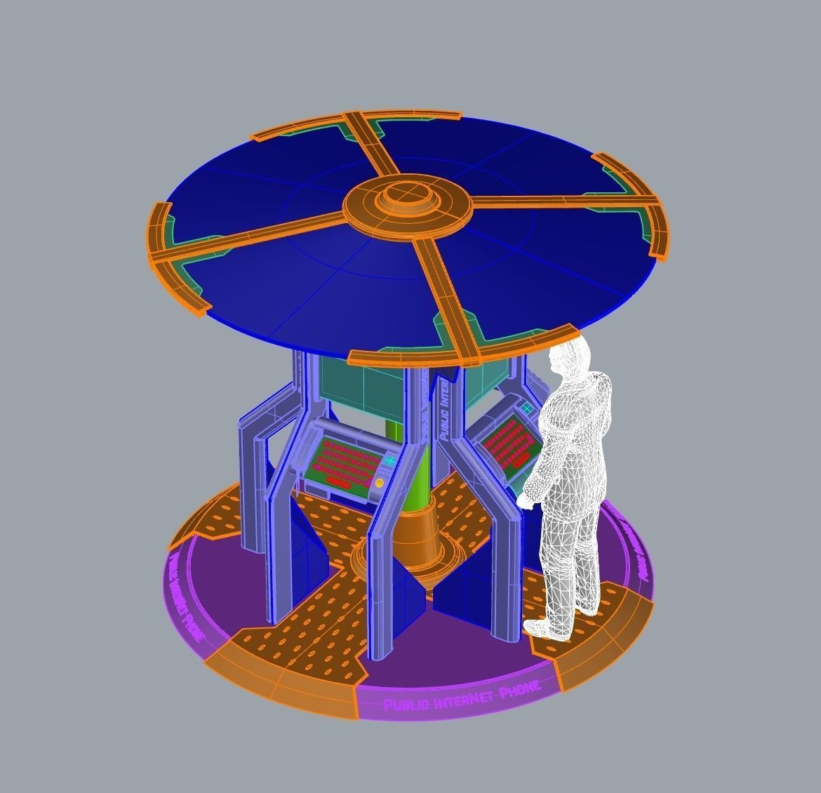 Multi kiosco environment design booth design 3D print model_3