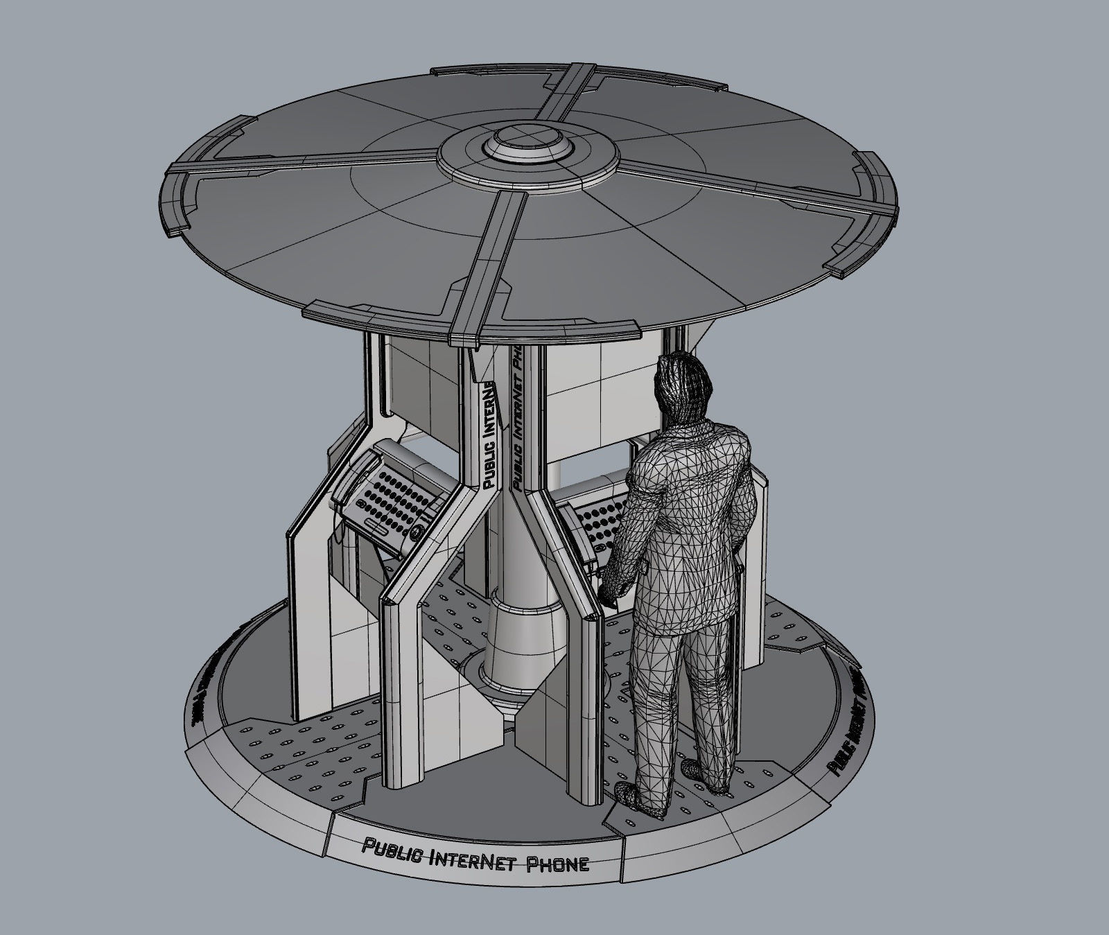 Multi kiosco environment design booth design 3D print model_13