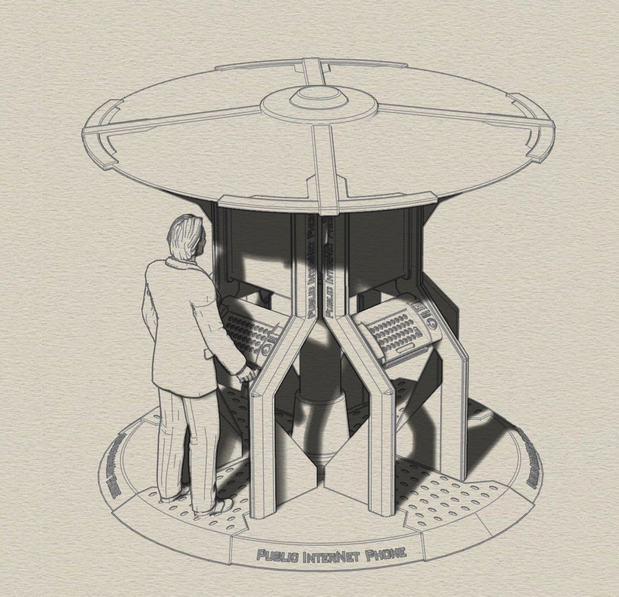 Multi kiosco environment design booth design 3D print model_9