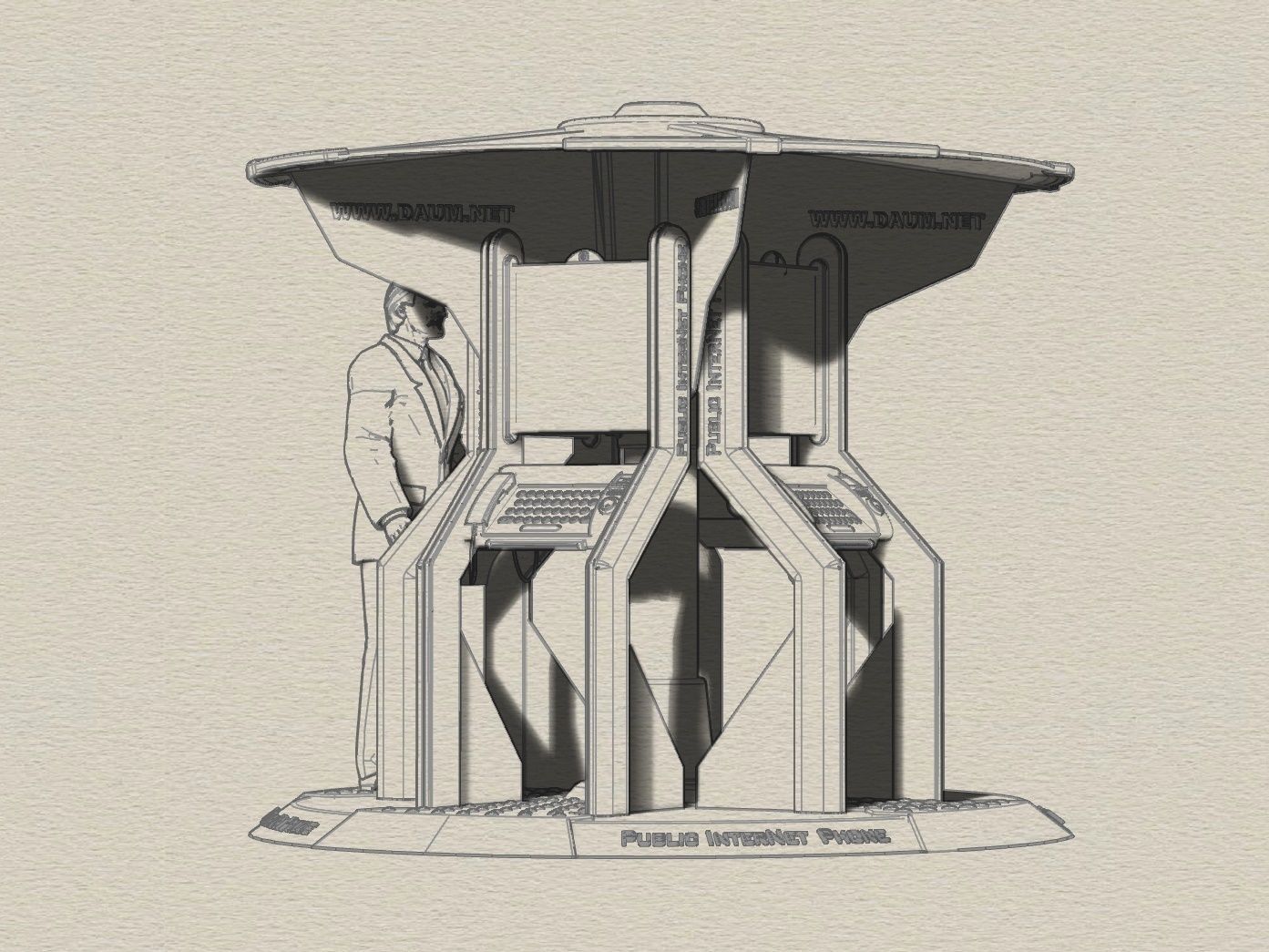 Multi kiosco environment design booth design 3D print model_10