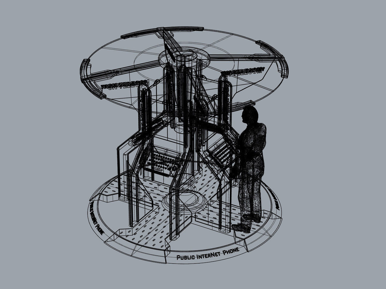 Multi kiosco environment design booth design 3D print model_16