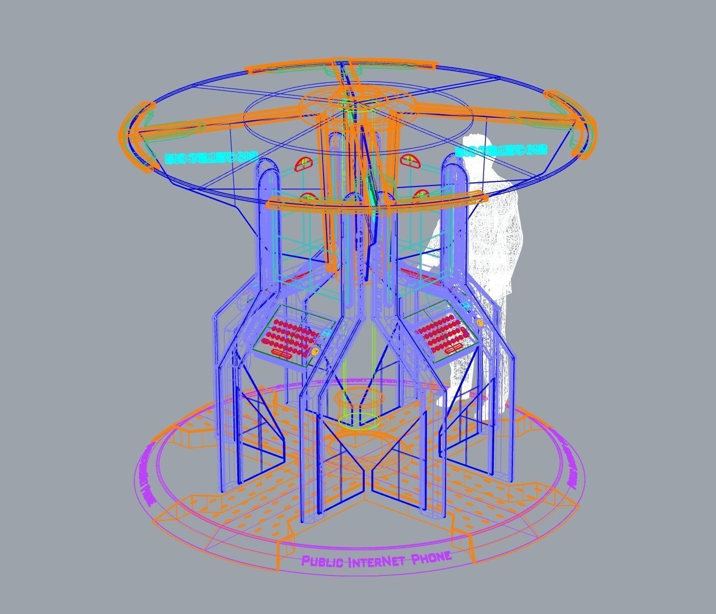 Multi kiosco environment design booth design 3D print model_4