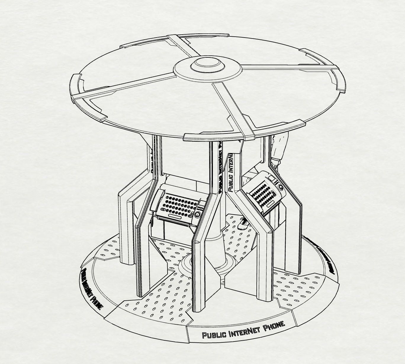Multi kiosco environment design booth design 3D print model_12