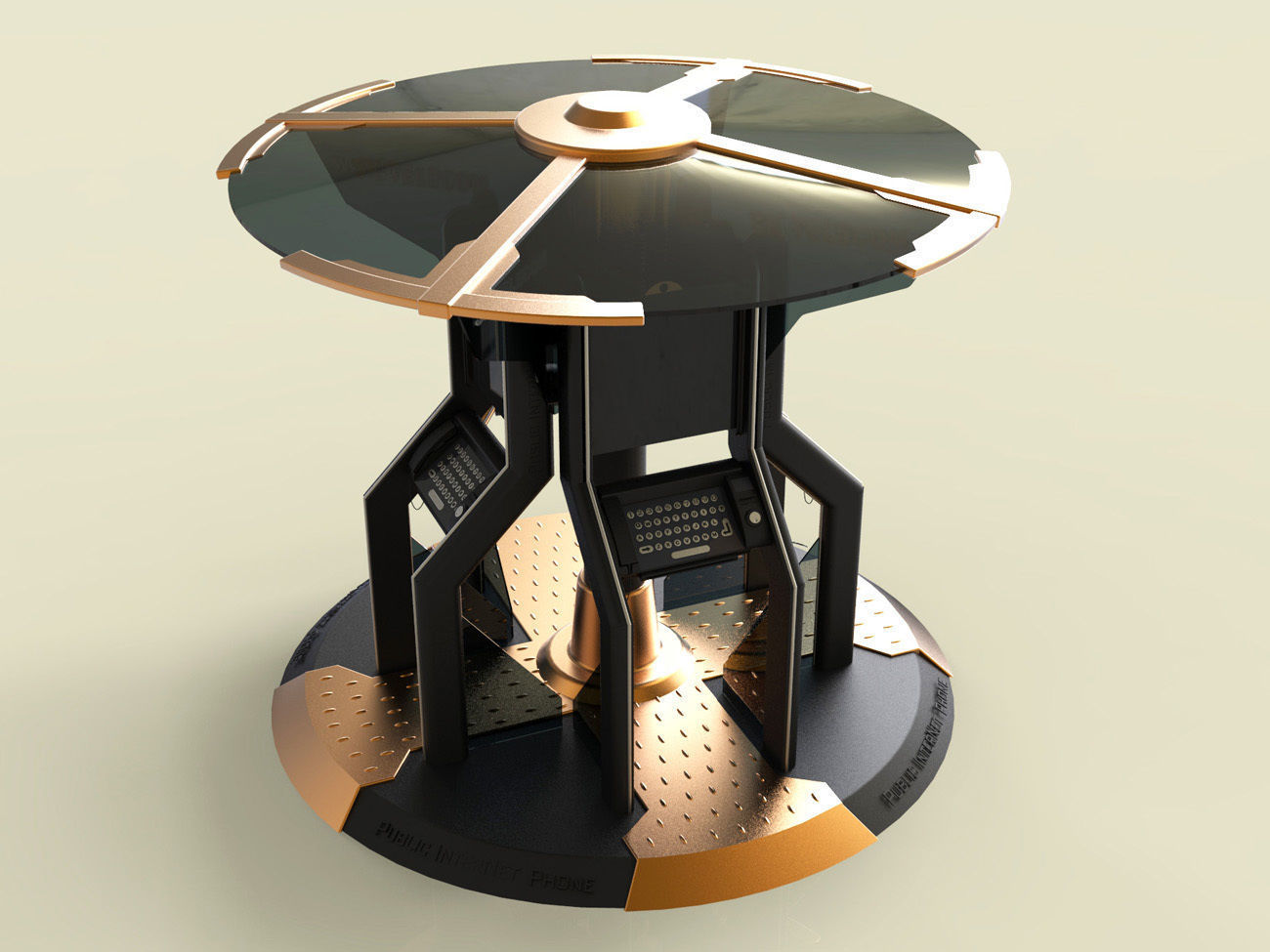 Multi kiosco environment design booth design 3D print model_1