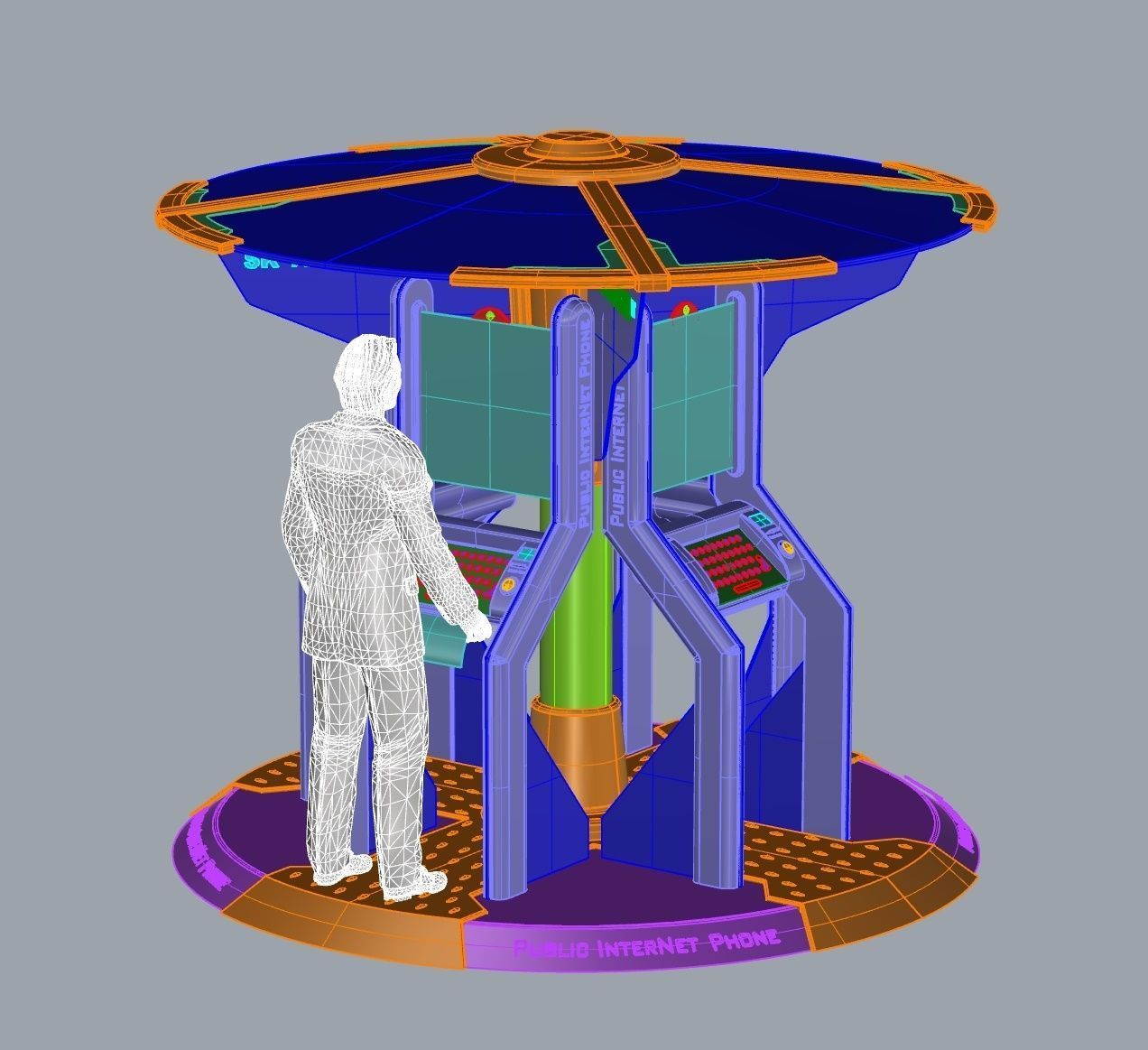 Multi kiosco environment design booth design 3D print model_5