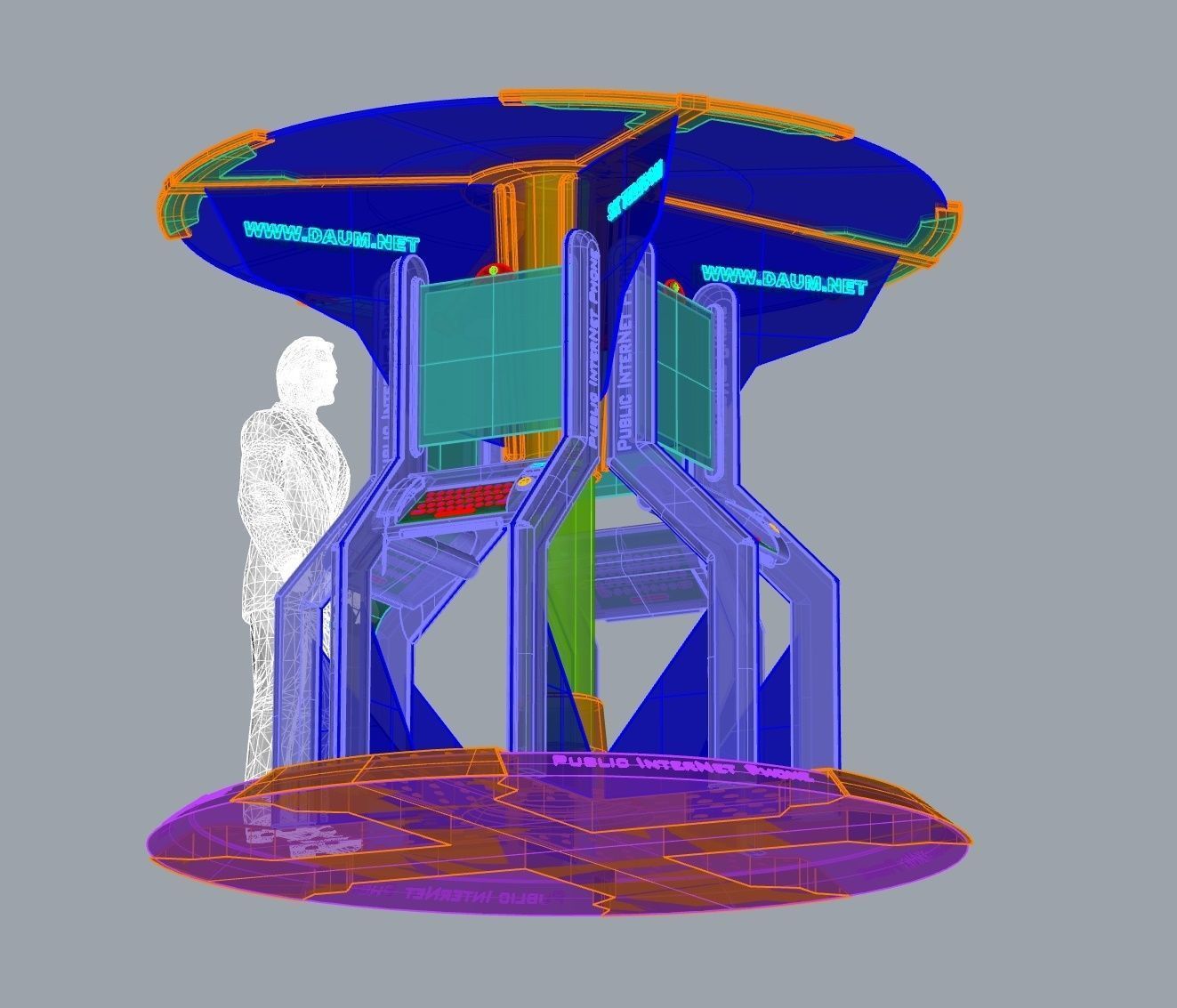 Multi kiosco environment design booth design 3D print model_8