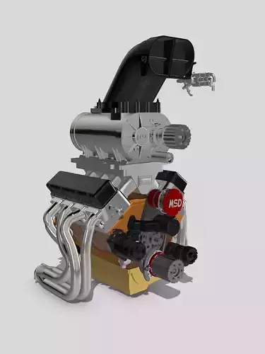 PSI Blown BBC Outlaw Engine Supercharged Pro Mod 3D print model