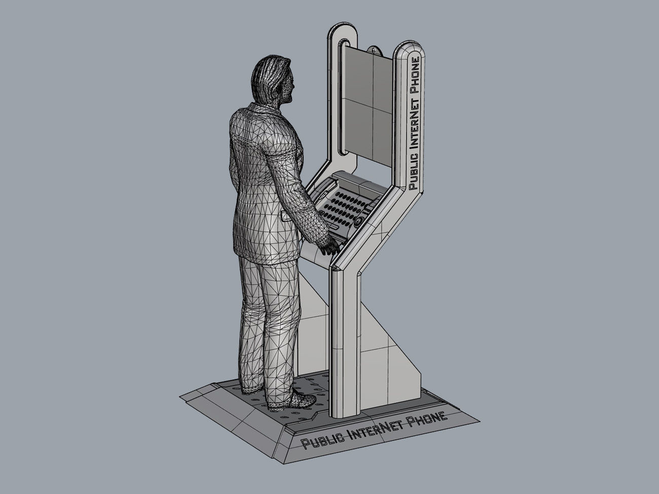kiosco environment design booth design imformation station 3D print model_18