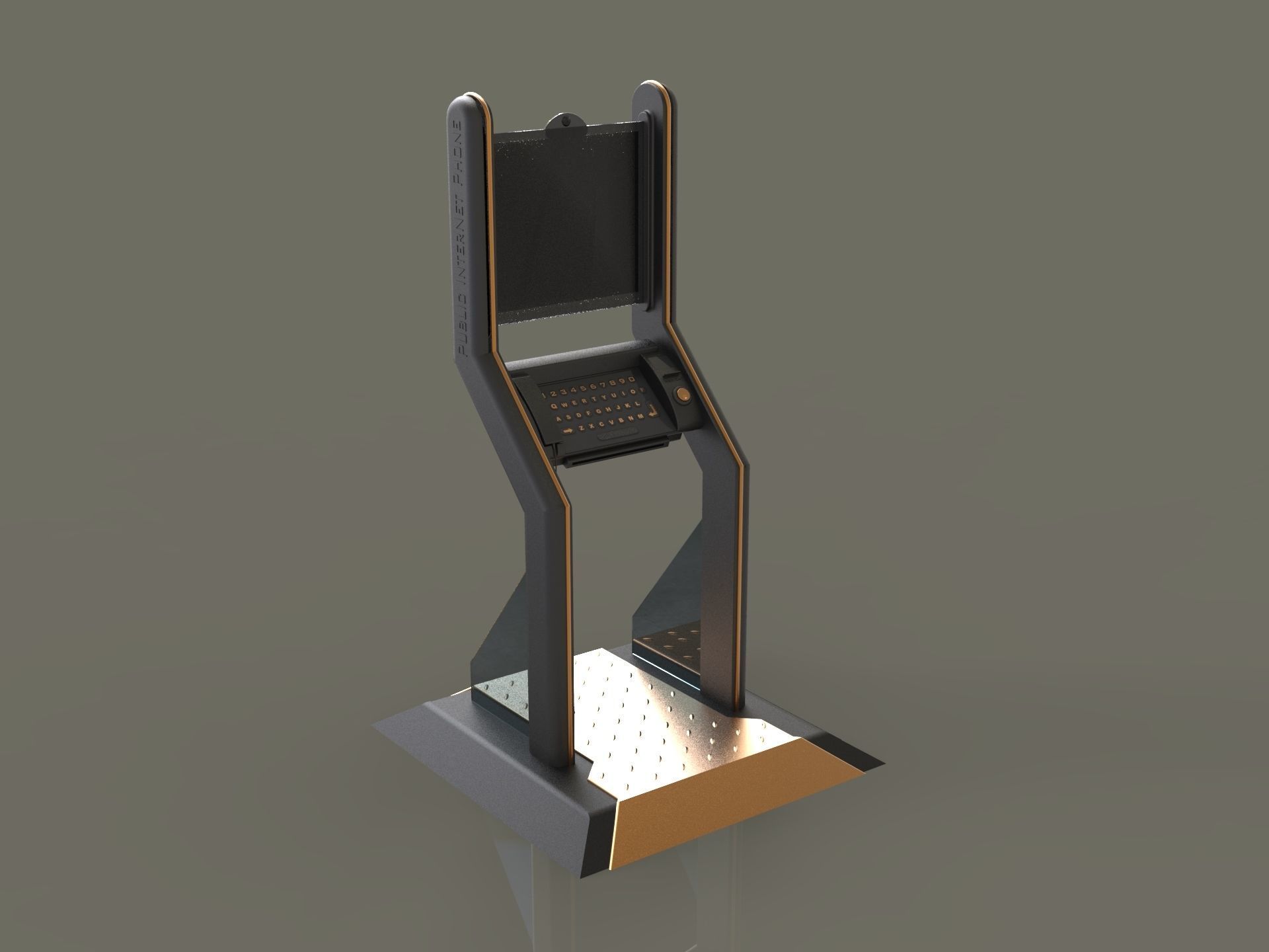 kiosco environment design booth design imformation station 3D print model_11
